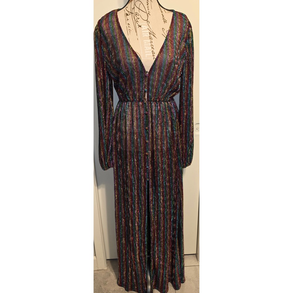 House of Harlow 1960 x Revolve Maribel Multi Color Maxi Dress Swim Coverup Med
